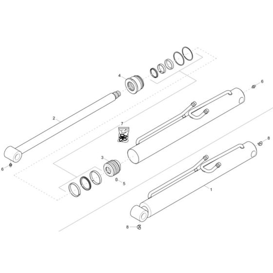 Tilt Ram Assembly for Wacker DW40 Dumper