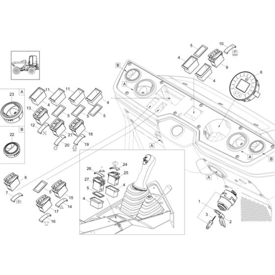 Instrument Panel Assembly -1 for Wacker DW40 Dumper