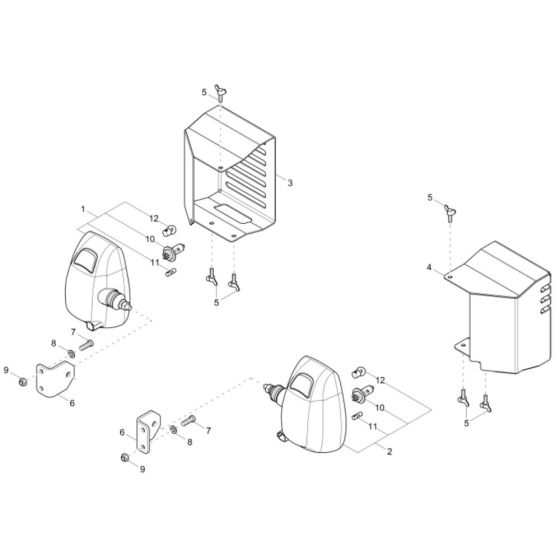 Headlight Assembly for Wacker DW40 Dumper