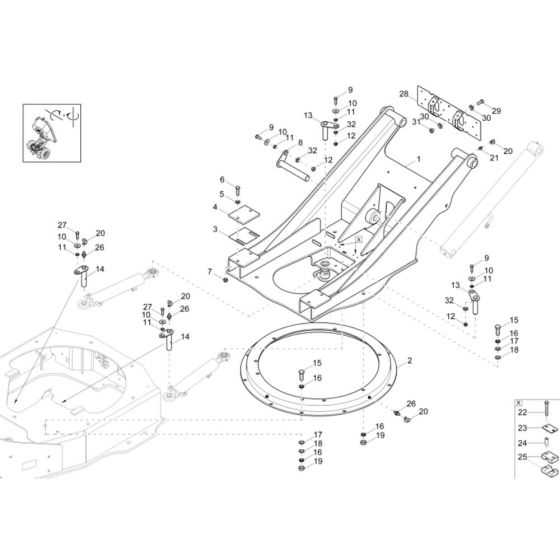 Swing Bracket Assembly for Wacker DW40 Dumper