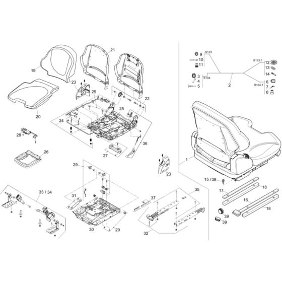 Seat Assembly for Wacker DW40 Dumper