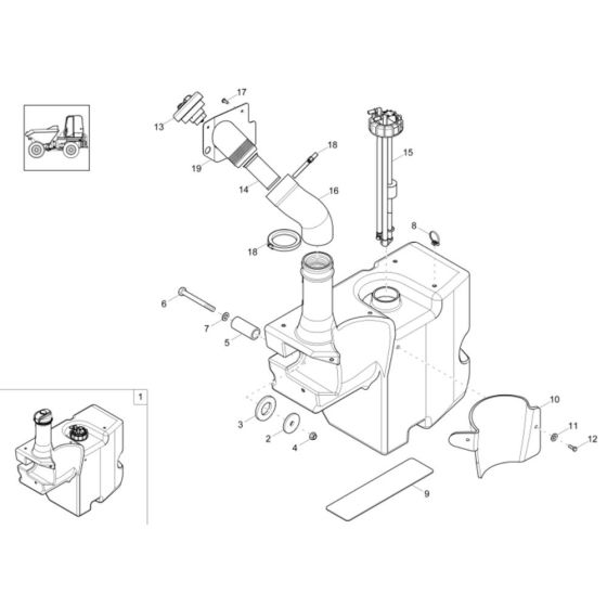 Fuel Tank Assembly -1 for Wacker DW40 Dumper