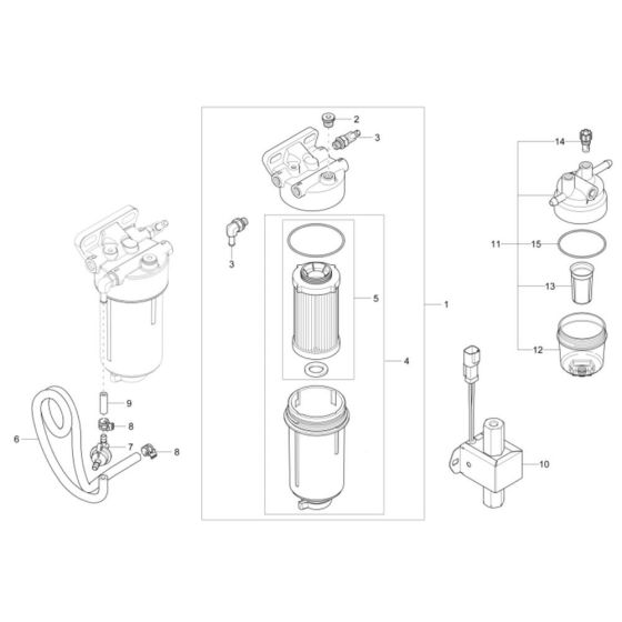 Fuel Filter Assembly for Wacker DW40 Dumper