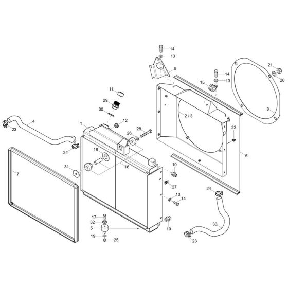 Combi-Cooler Assembly for Wacker DW40 Dumper