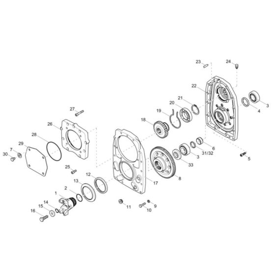 Gearbox Assembly for Wacker DW50 Dumper