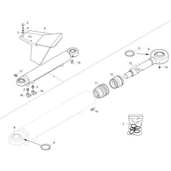 Steering Cylinder Assembly for Wacker DW50 Dumper