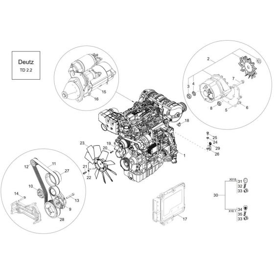 Engine (TD 2.2) Assembly for Wacker DW50-2 Dumper