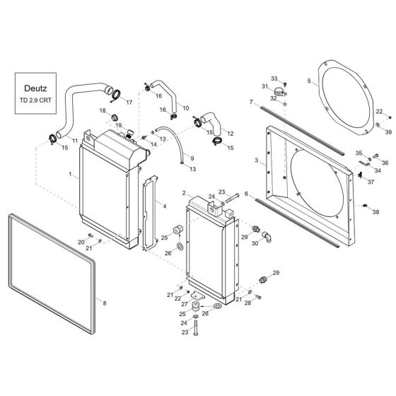 Combi-Cooler (TD 2.9) Assembly for Wacker DW50-2 Dumper