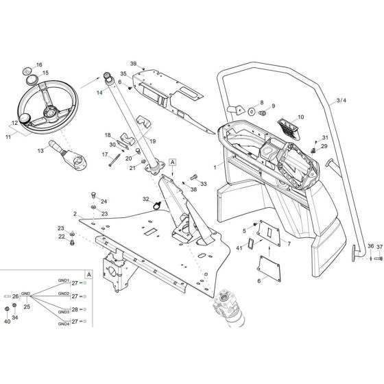 Pilot Stand Assembly for Wacker DW50-2 Dumper