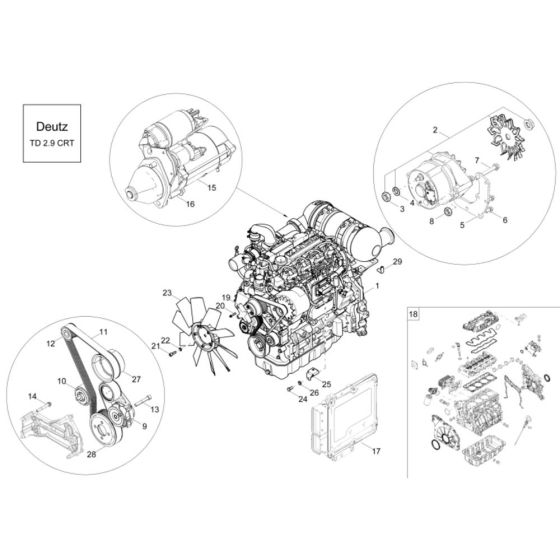 Engine (TD 2.9) Assembly for Wacker DW50-2 Dumper