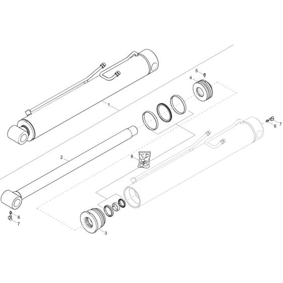 Tilt Ram Assembly for Wacker DW50-2 Dumper