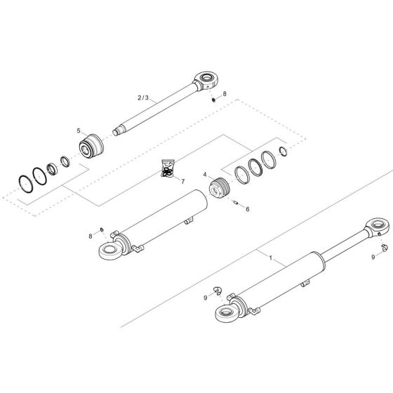 Boom Offset Cylinder Assembly for Wacker DW50-2 Dumper