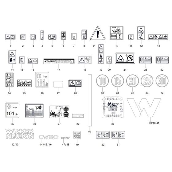 Decals for Wacker DW50-2 Dumper