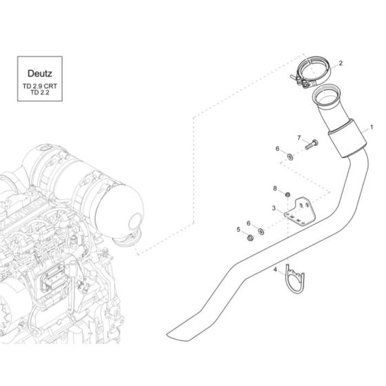 Exhaust Assembly for Wacker DW50-2 Dumper