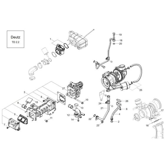 Turbo Supercharger (TD 2.2) Assembly for Wacker DW50-2 Dumper