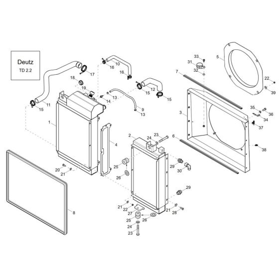 Combi-Cooler (TD 2.2) Assembly for Wacker DW50-2 Dumper