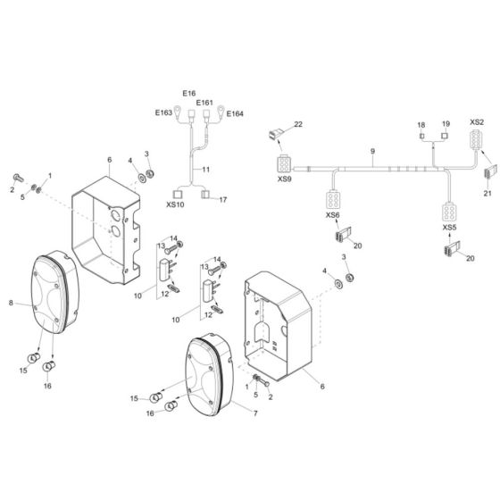 Rear Light Assembly for Wacker DW50 Dumper