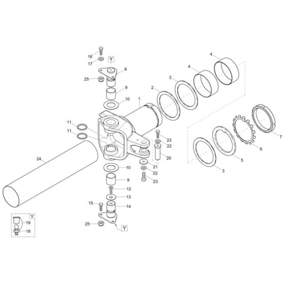 Articulated Joint Assembly for Wacker DW50 Dumper