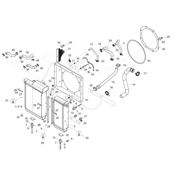 Combi-Cooler Assembly for Wacker DW50 Dumper