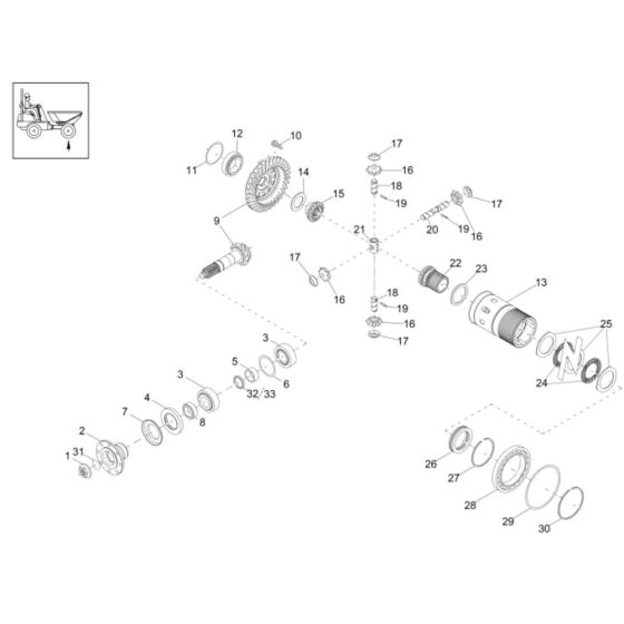 Differential Axle Assembly for Wacker DW50 Dumper