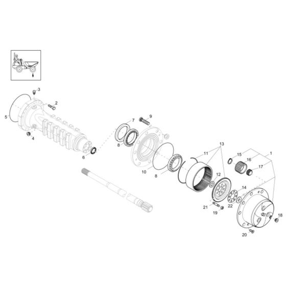 Axle Case, Wheel Hub Assembly for Wacker DW50 Dumper