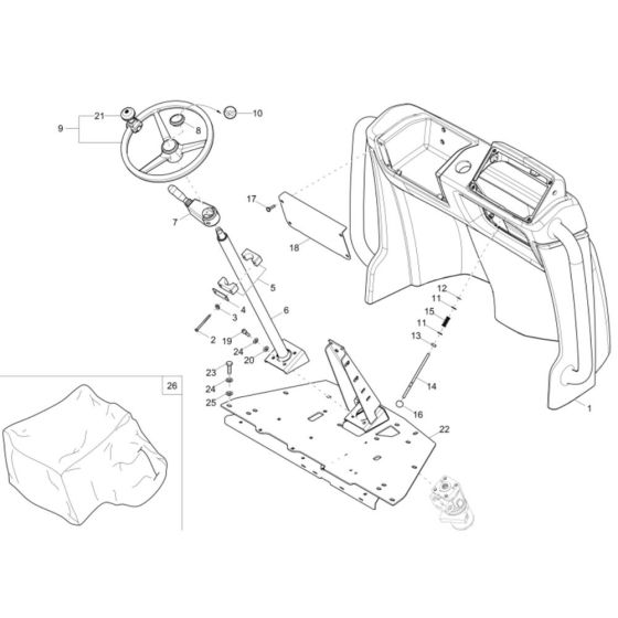 Pilot Stand Assembly for Wacker DW60 Dumper