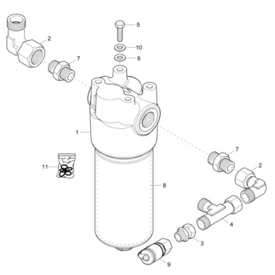 Hydraulic Filter Assembly -1 for Wacker DW60 Dumper