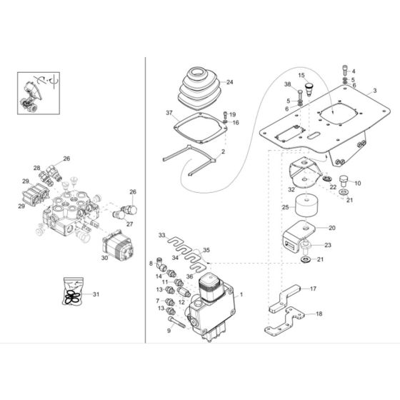 Control Valve Assembly -1 for Wacker DW60 Dumper