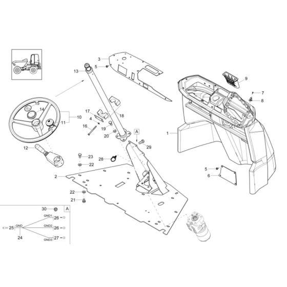 Pilot Stand Assembly -1 for Wacker DW60-2 Dumper