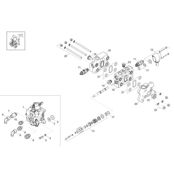 Control Valve Assembly for Wacker DW60-2 Dumper