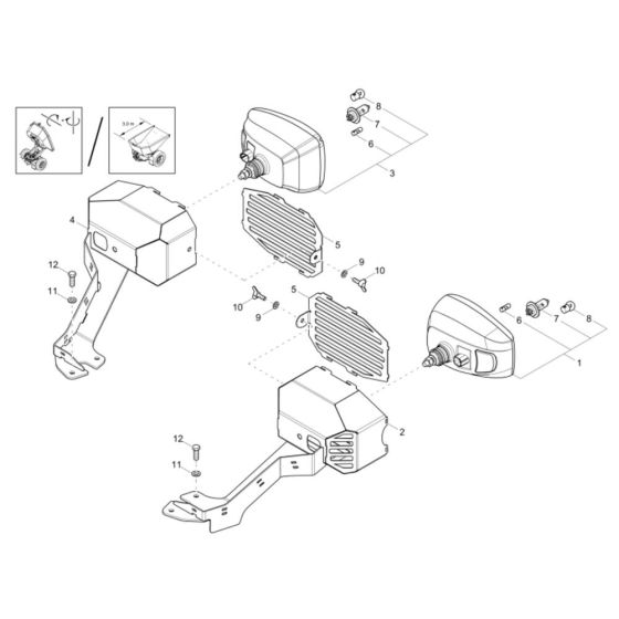 Headlight Assembly -1 for Wacker DW60-2 Dumper