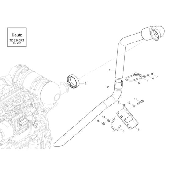 Exhaust Assembly for Wacker DW60-2 Dumper