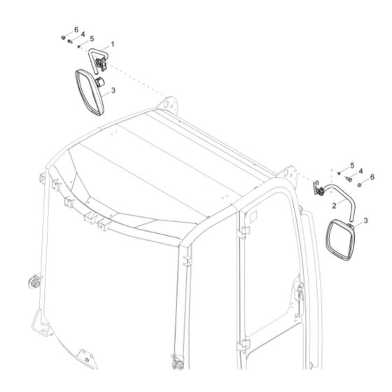 Mirror Assembly for Wacker DW60-2 Dumper