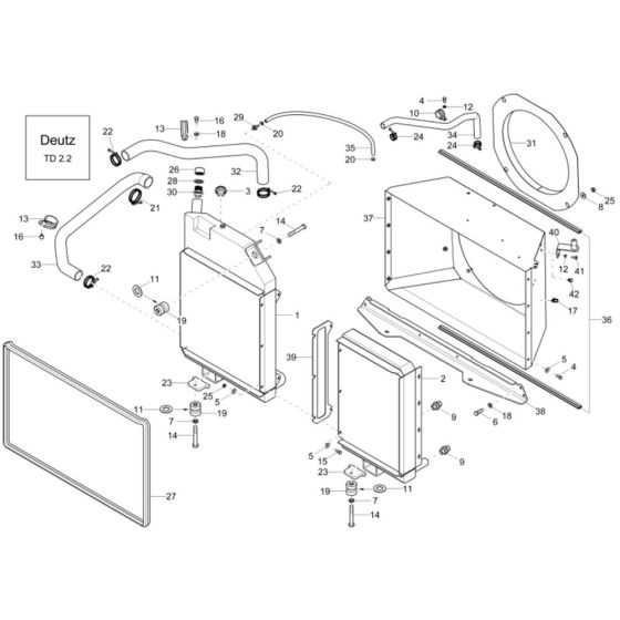 Combi-Cooler (TD 2.2) Assembly for Wacker DW60-2 Dumper