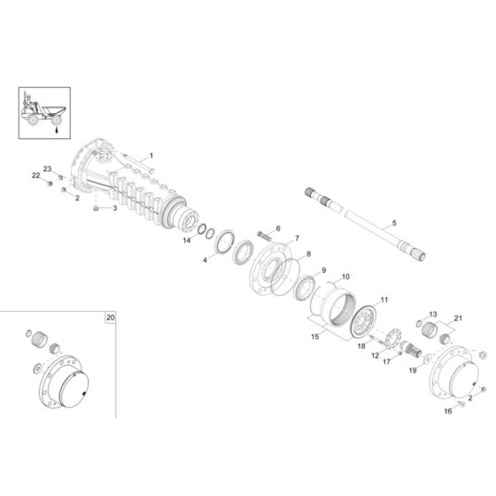 Axle Case, Wheel Hub Assembly for Wacker DW60-2 Dumper