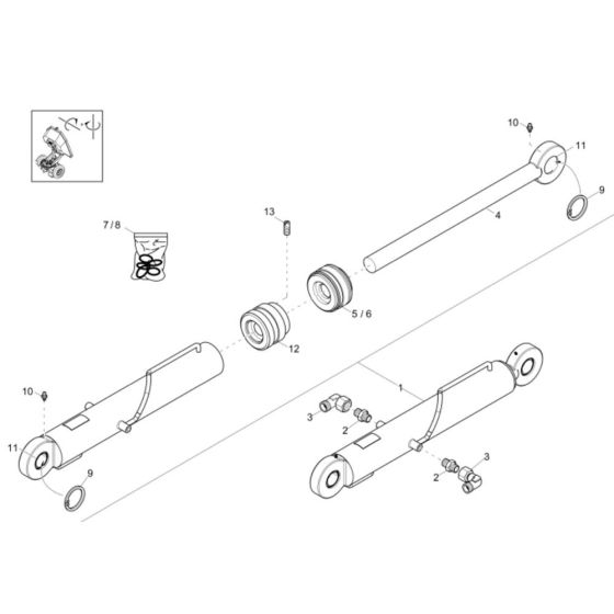 Bucket Tilt Cylinder Assembly for Wacker DW60 Dumper