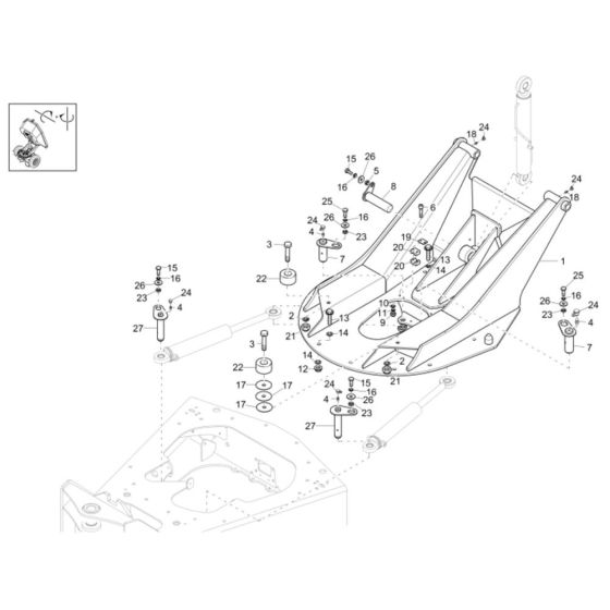 Swing Bracket Assembly for Wacker DW60 Dumper