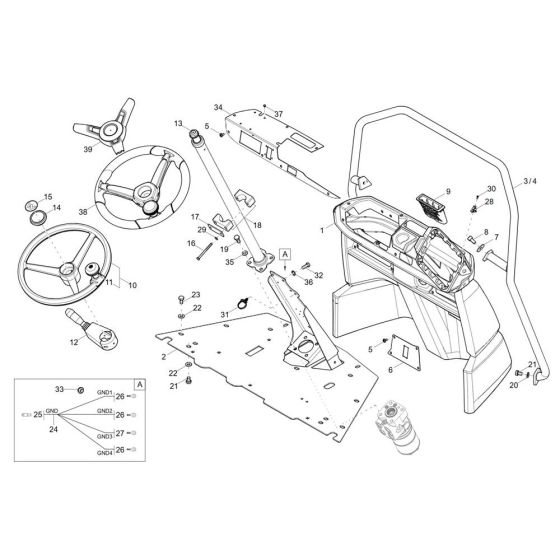 Pilot Stand Assembly for Wacker DW60-3 Dumper