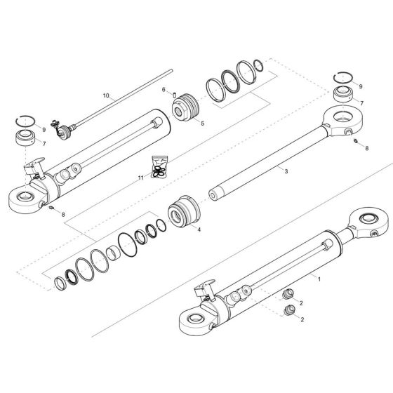 Steering Cylinder Assembly -1 for Wacker DW60-3 Dumper