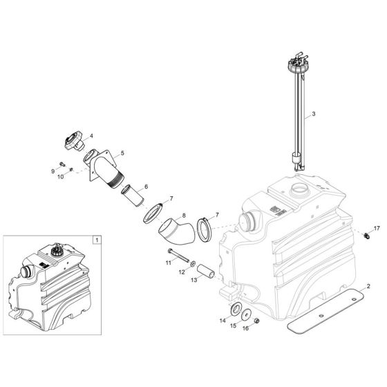 Fuel Tank Assembly for Wacker DW60-3 Dumper