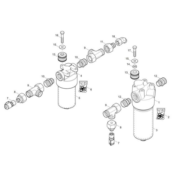 Hydraulic Filter Assembly for Wacker DW60-3 Dumper