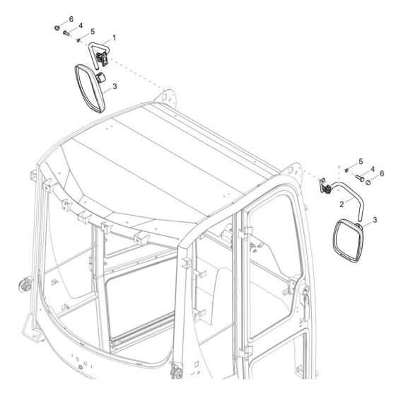 Mirror Assembly for Wacker DW60-3 Dumper