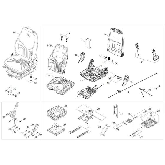 Seat Assembly for Wacker DW60-3 Dumper