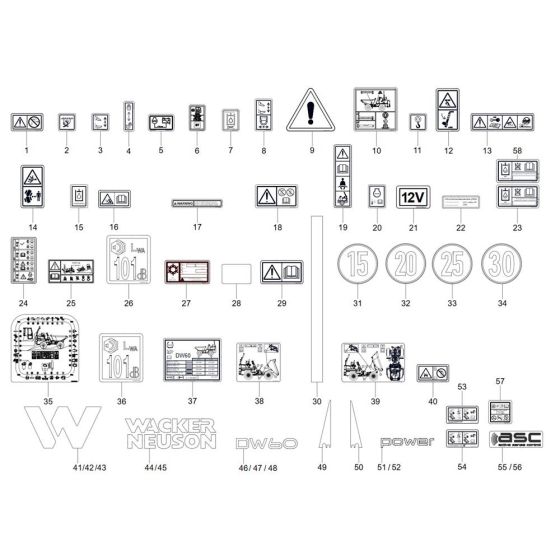 Decals for Wacker DW60-3 Dumper