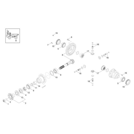 Differential Axle Assembly for Wacker DW60 Dumper