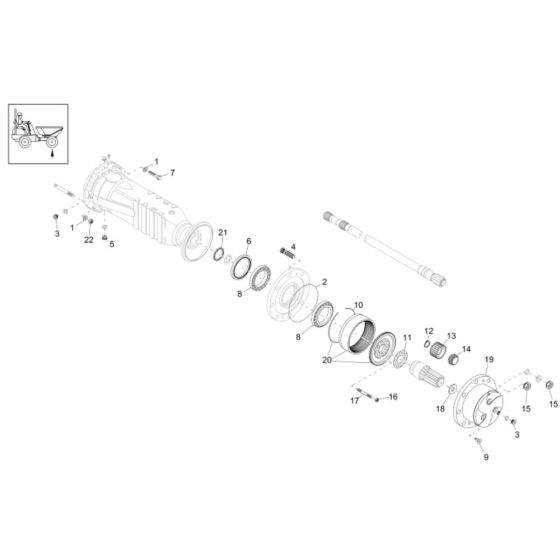 Axle Case, Wheel Hub Assembly for Wacker DW60 Dumper