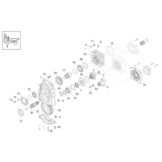 Gearbox Assembly for Wacker DW60 Dumper