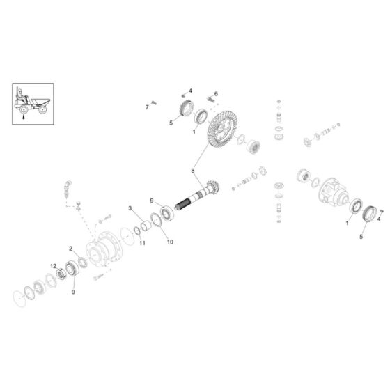 Differential Axle Assembly -1 for Wacker Neuson DW90 Dumper