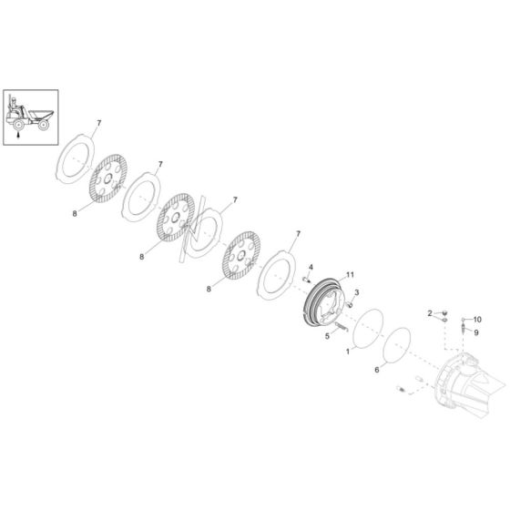 Brake Assembly -1 for Wacker Neuson DW90 Dumper