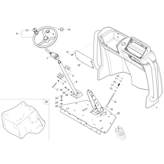 Pilot Stand Assembly for Wacker Neuson DW90 Dumper